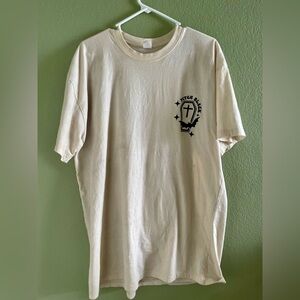 Cream Graphic T-Shirt Dress